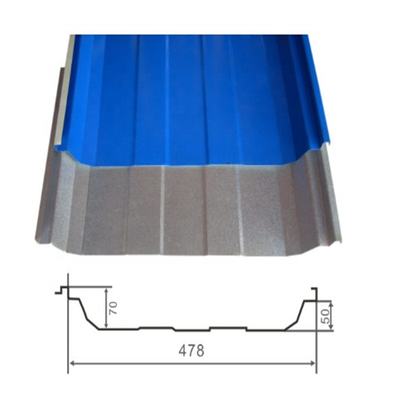 478mm 0.8mm Corrugated Galvanized Zinc Roof Sheets In RAL Color